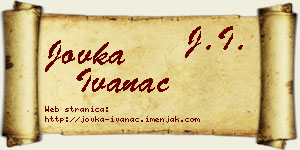 Jovka Ivanac vizit kartica